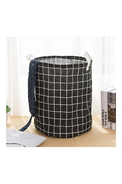 Generic Foldable Fabric Laundry Basket Black/White 41 x 41 x 35cm