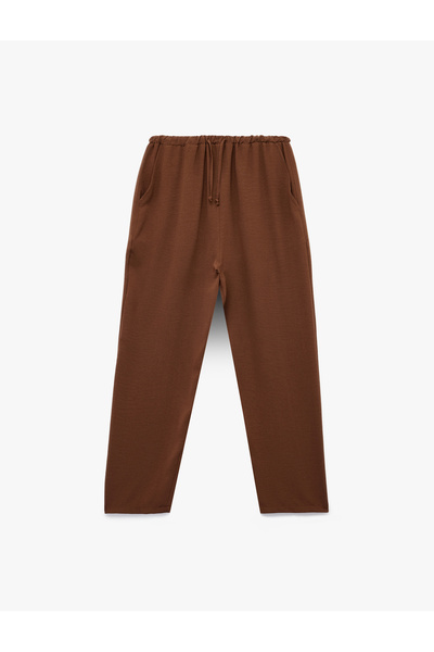 Koton Aerobin Fabric Waist Lace Pocket Carrot Trousers