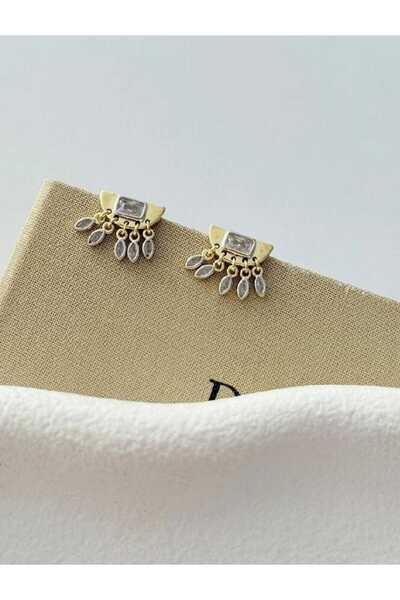 Bubbleatelier Mini taş detay gold küpe