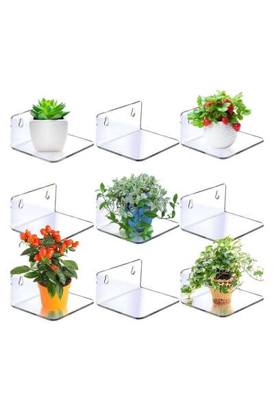 Generic 9 Pcs 4 Inch Small Acrylic Shelves for Wall Shelves Organizer | Mini ...