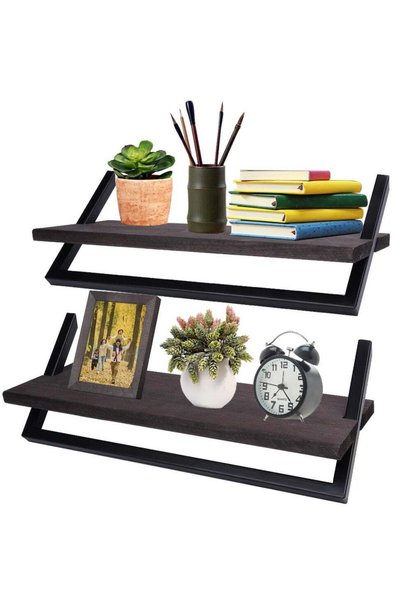 Generic Dorkis Floating Shelves, Wood Floating Shelves, Set of 2 Wood Floatin...