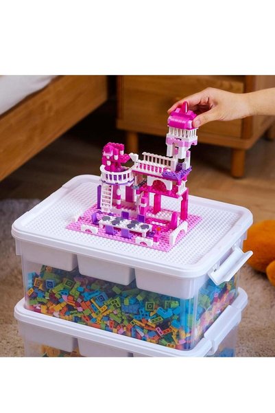 Generic 17 QT Plastic Storage Box with Removable Tray Craft Organizers and St...