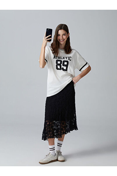 LC Waikiki Young Girl's Skirt with Elastic Waist and Lace