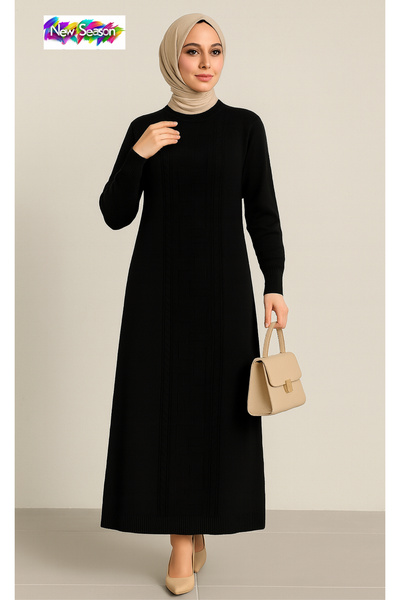 semela New Season Self-Pattern Knit Dress