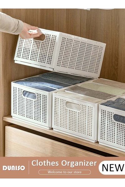 Generic Clothes Organizer for Wardrobe, Folding Closet Storage Box, Stackable...