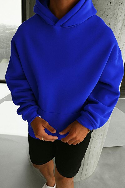 DM DOLCE MORE سترة رياضية بقلنسوة للجنسين مصنوعة من القطن الممشط بثلاث خيوط