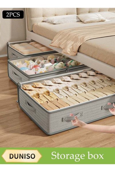 Generic 2 Pcs Under Bed Storage Bag Organzier，Collapsible Closet Containers O...