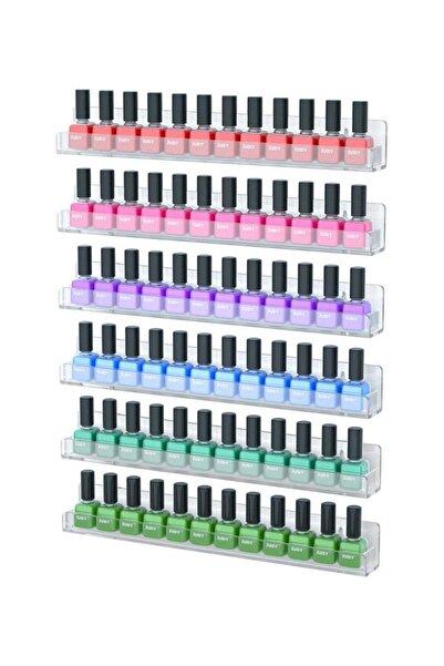 Generic 6 Pack Nail Polish Rack Wall Mounted Shelf with Removable Anti-slip E...