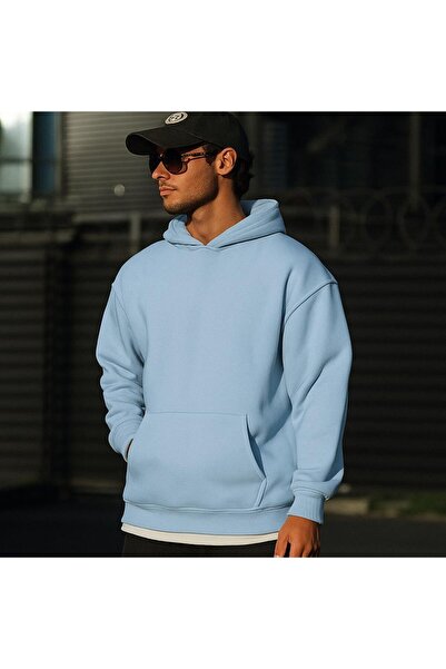 DM DOLCE MORE سترة رياضية بقلنسوة للجنسين مصنوعة من القطن الممشط بثلاث خيوط