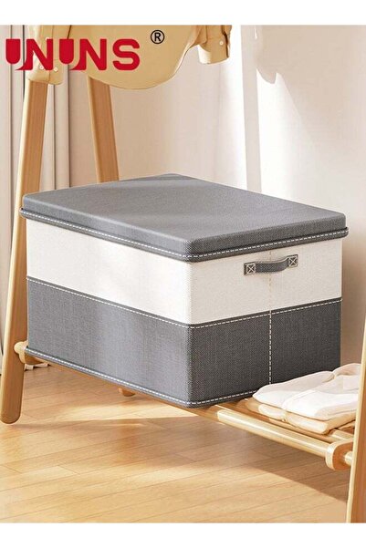 Generic Storage Bins,Cotton and Linen Color-Blocked Clothing Storage Boxes wi...