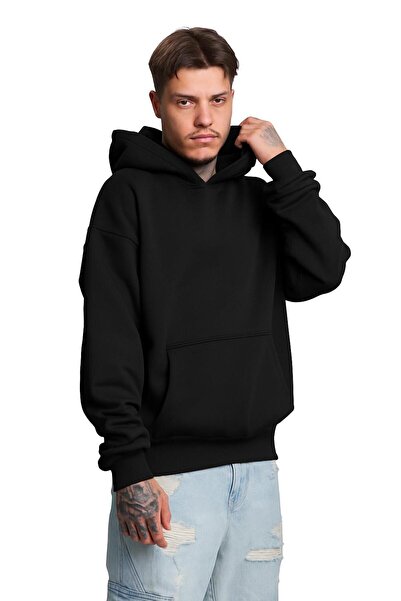 E-ROMA سترة رياضية بقلنسوة للجنسين مصنوعة من القطن الممشط بثلاث خيوط