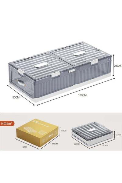 Generic Space-Saving Drawer-Style Folding Under Bed Storage Box with Wheels 24cm