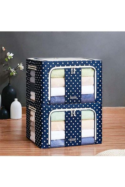Generic Stackable Storage Box Transparent Nylon Mesh Steel Frame Shelf Quilt ...