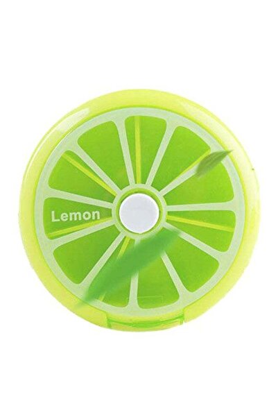 Generic Rotating Portable Multi Function Pill Box Green/Yellow Medium