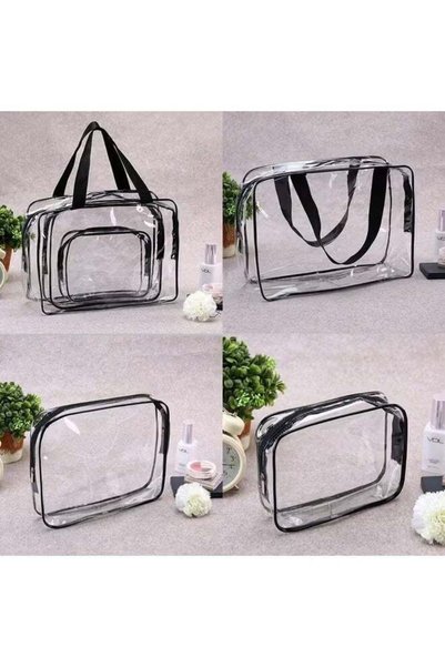 Generic Travel transparent bag wash three-piece pvc cosmetic bag waterproof s...