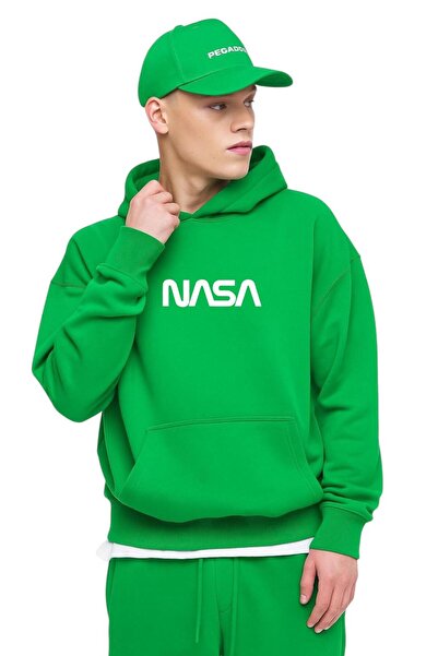 DM DOLCE MORE سترة رياضية مطبوعة بتصميم ناسا من القطن الممشط بثلاث خيوط