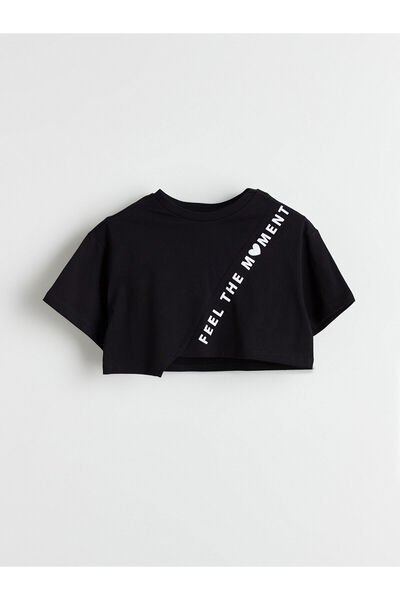 LC Waikiki New Season Crew Neck Girl's Crop T-Shirt