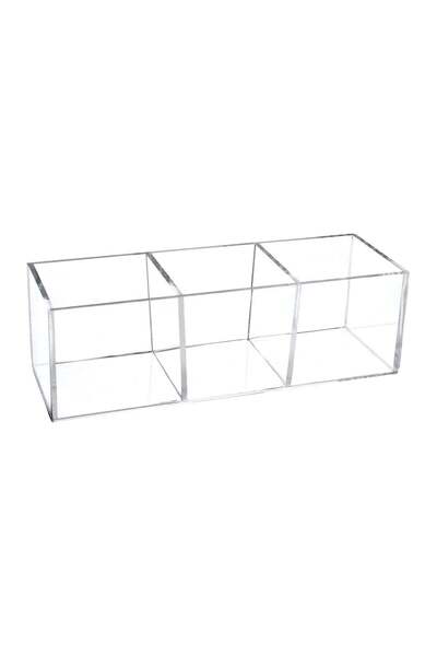 Generic Acrylic Drawer Organizer, Clear 3 Compartment Makeup Organizer and St...