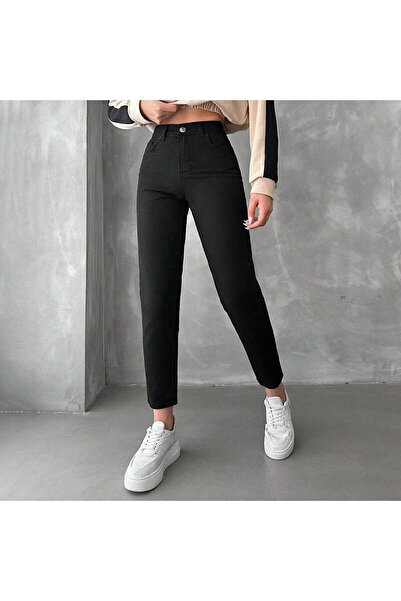 kleshus بنطلون مونا رامرود بلاك مام جينز لا يتلاشى من الليكرا