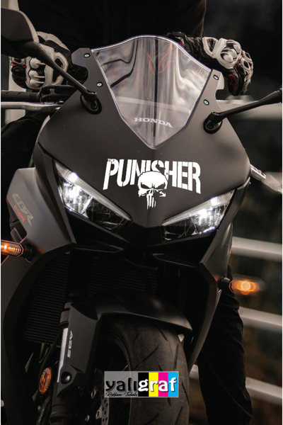 yalıgraf Punisher Lettering Motorcycle Auto Car Sticker Sticking 20X10Cm