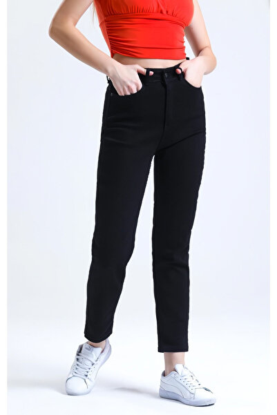 kleshus ألكسندرا فوبي جينز ماما أسود عالي الخصر