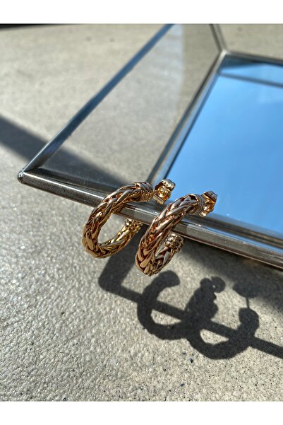 Luvitaaksesuar Klasik Örgü Form Halka Küpe