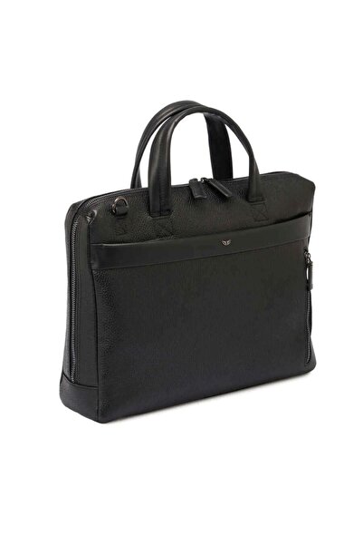 Tergan S1Ev00021306-D3H Leather Men's Briefcase - Black