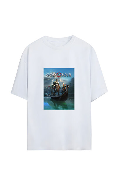 GraffTee تي شيرت قطني كبير الحجم للجنسين من GOD OF WAR