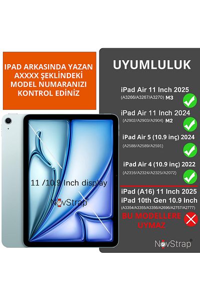 NovStrap Popit Tablet Case Compatible with iPad Air 11 Inch (M3/M2) Chip 2025-2024 with Hanging Stand