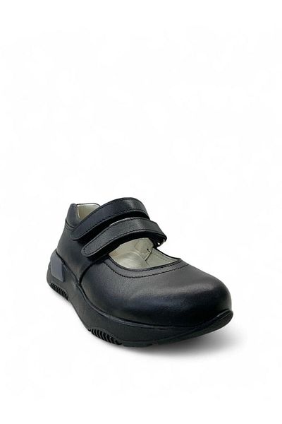 Tuğba Ortopedi 923 Orthopedic 100% Genuine Leather Girls Black School Ballerinas