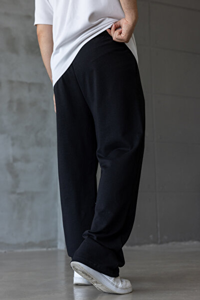 DARK MODA Ανδρικό μαύρο με τύπωμα oversized φαρδύ παντελόνι