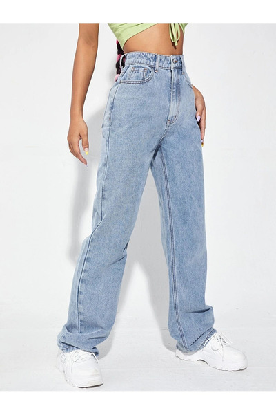 kleshus Love Pantaloni Palazzo Largi Blu Super Extra Înălțime Mare Spălați Cu...