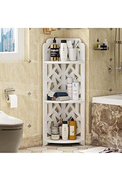 Generic Corner Shelf Stand Waterproof Bathroom Organizer for Small Spaces Whi...