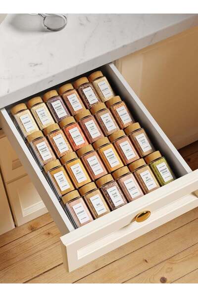 Generic 9" Clear Acrylic Spice Organizer for Drawer – 4 Tier Seasoning Rack T...
