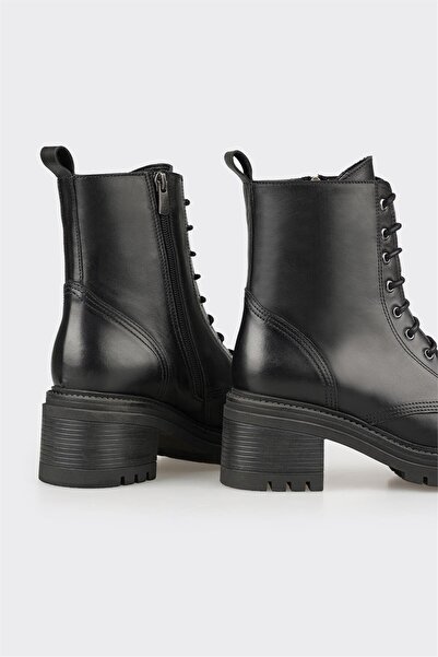 Elle Shoes Siyah Deri Kadın Günlük Bot