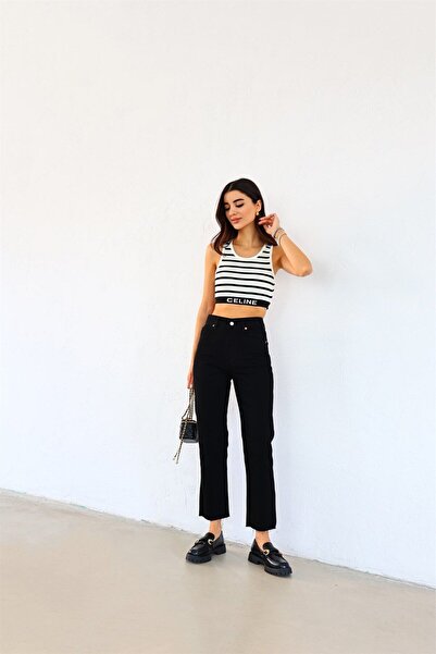 kleshus Jun crne mom fit farmerke