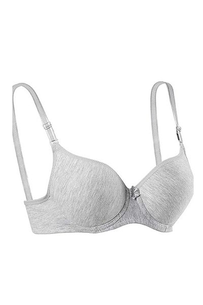 No8 Home Silicone Non-Support Wire Plain Empty Bra Gray