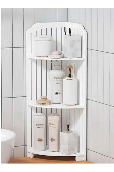Generic 𝐅𝐅𝐃 White Corner Shelves 20x20x30cm Space-Saving Modern Minimalist...