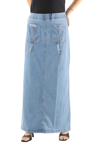 SUGA long denim skirt