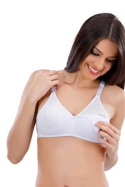 No8 Home Combed Cotton Nursing Bra White
