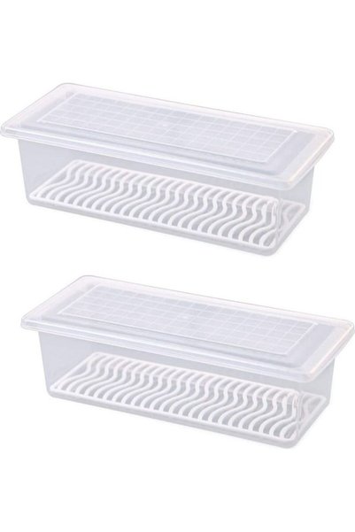 Generic 2-Piece Food Storage Container Organizer with Removable Drain Tray To...