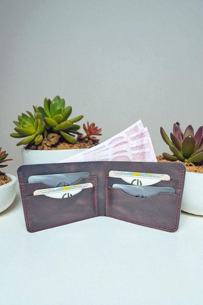 Leather Cy Eternal Ancient Brown Genuine Leather Men Wallets Real Leather Handmade Wallet Including Name Writing
