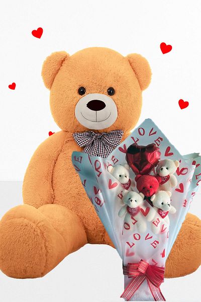 Sole Plush Teddy Bear 90 cm Plush Teddy Bear Birthday Gift Teddy Bear Bouquet Set for Special Day
