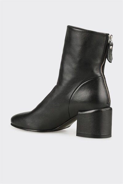 Elle Shoes Siyah Deri Kadın Klasik Bot