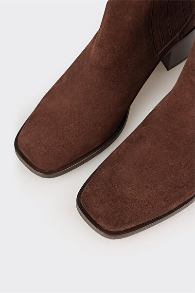 Elle Shoes Kahve Deri Kadın Klasik Bot