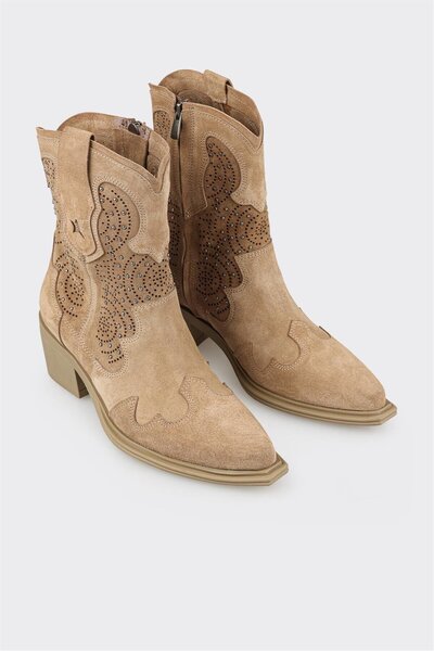 Elle Shoes Vizon Deri Kadın Günlük Bot