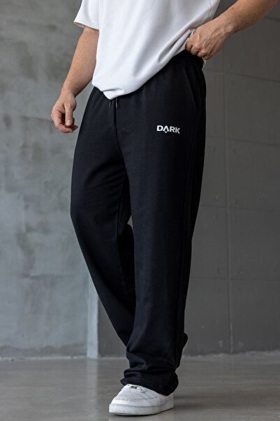 DARK MODA Ανδρικό μαύρο με τύπωμα oversized φαρδύ παντελόνι