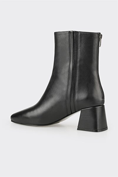 Elle Shoes Siyah Deri Kadın Klasik Bot