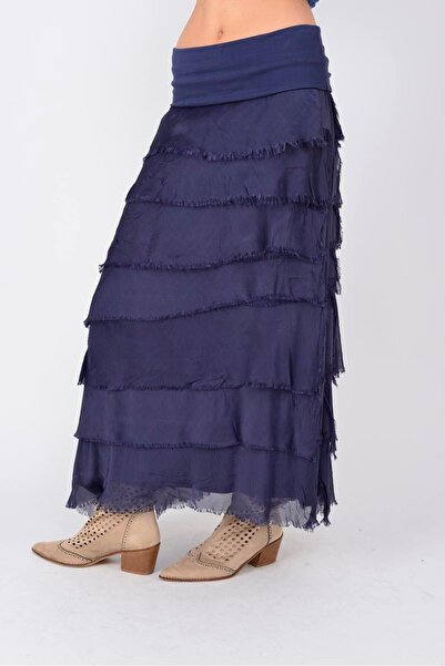 EREN STYLE Italian 2 Size Slimming Layered Silk Skirt & Strapless Dress