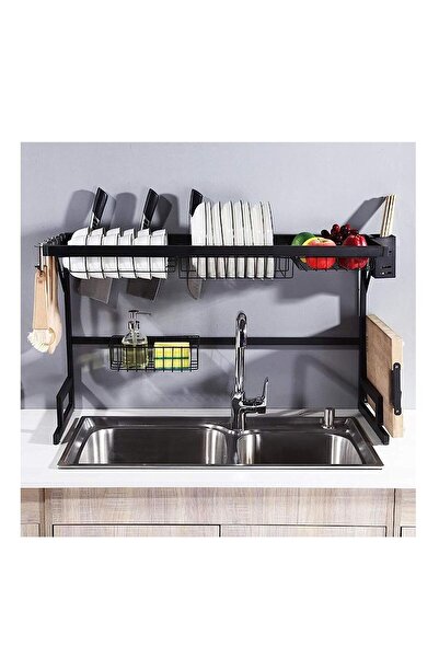 Generic رف تجفيف الأطباق من BLOOMING TIME فوق الحوض، حامل عرض، مصفاة من الفولاذ المقاوم للصدأ، لوازم المطبخ
